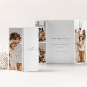 Christmas Gatefold Card, Merry Everything and a Happy Always, Unique Christmas Card Template, Xmas Photo Card, Holiday Card, SN090T_GC