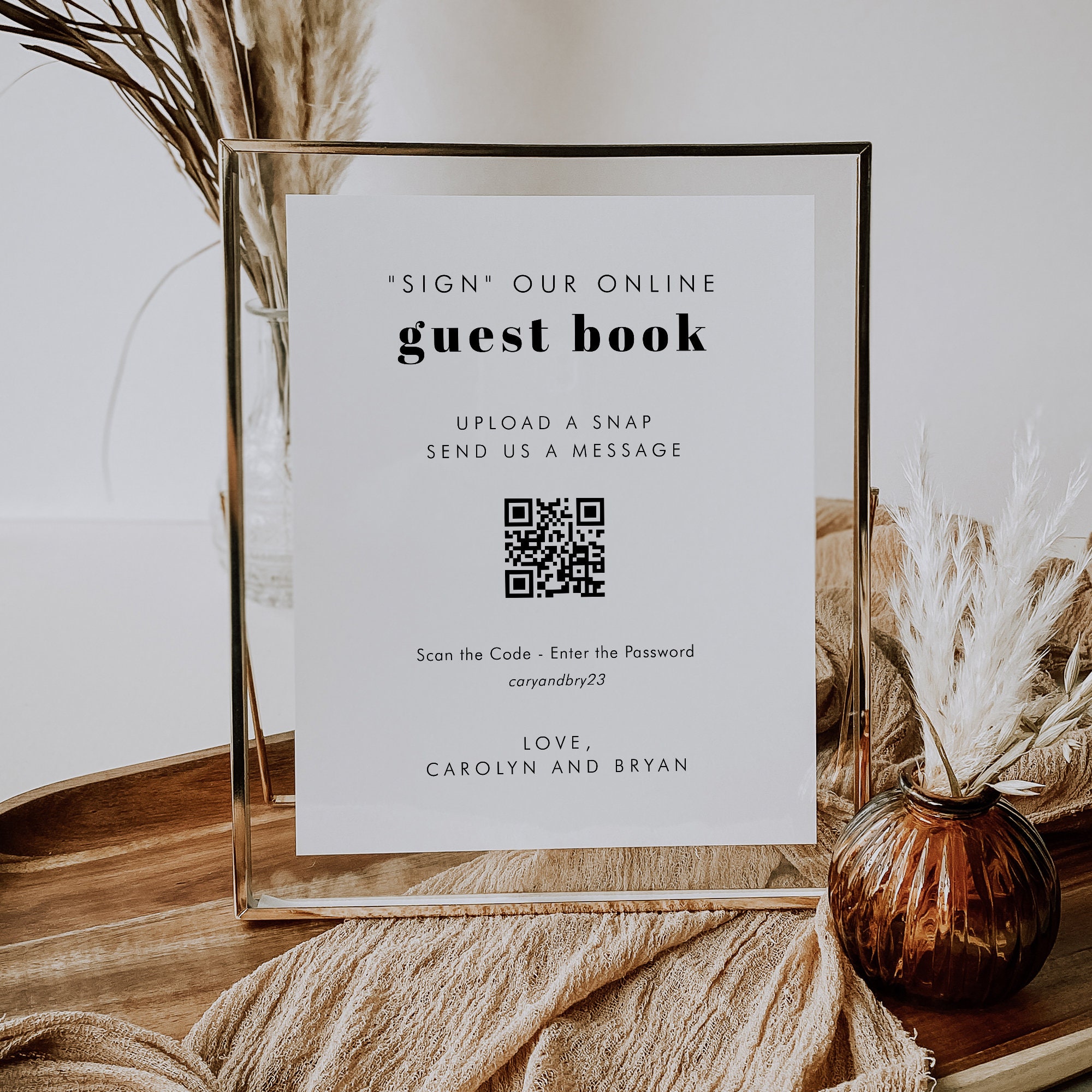 Sign Our Online Guest Book Sign QR Code Digital Guest Book Etsy