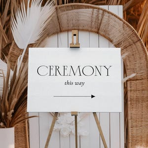 Ceremony This Way Sign, Vintage Luxury Wedding Ceremony Sign Printable, Wedding Directions Sign, Ceremony Sign, Ceremony Arrow-SN060_CS