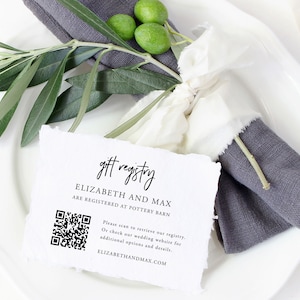 Modern Script Registry Card Insert QR Code, Wedding Registry Template, Gift Registry Template, Registry Enclosure Bridal Shower, SN033_GRQ