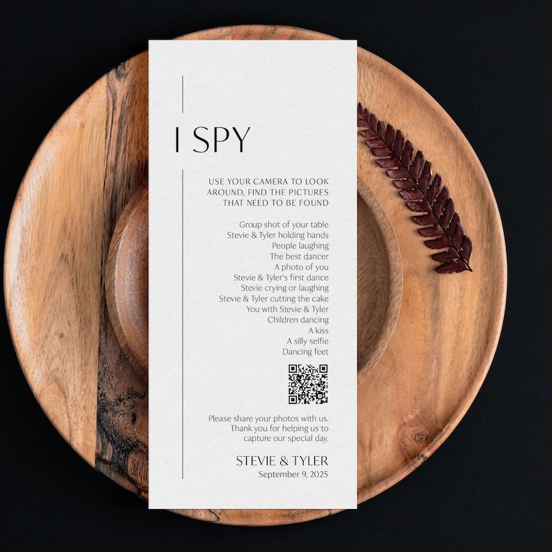 I Spy-Chic I Spy Wedding Game-Hashtag Game-I Spy Hashtag-Templett-Wedding Game-Party Game-Photo Hunt-I Spy Wedding-Reception Game-SN250_IS image 1