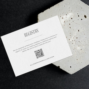 Wedding Registry Enclosure, Gift Registry Card Insert QR Code, Bold Monogram Collection Template, Bridal Shower Registry Insert, SN600_GRQ