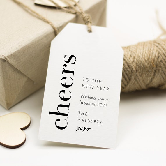 Cheers to the New Year Tag, Happy New Year Gift Tag, Happy New Year 2025 Tag, HNY Gift Tags, HNY Hang Tags Template, SN095B_GT