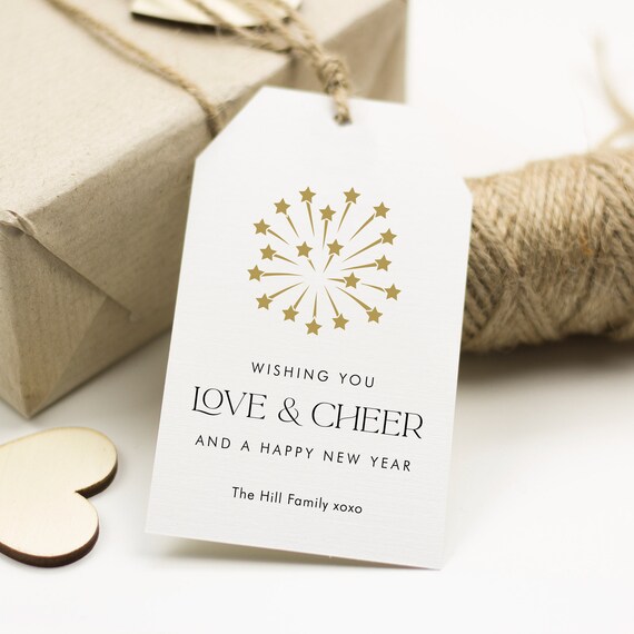 Modern Luxe Happy New Year Gift Tag, Happy New Year 2025 Tag  display picture 1