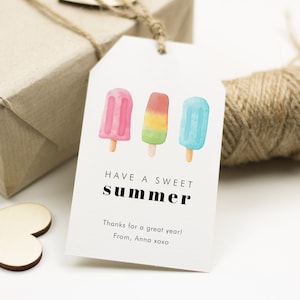 Have a Sweet Summer Gift Tags, End of School Favor Tag, Popsicle Favor Tag, Icecream Summer Tag, Teachers Gift Tag, Kids Gift Tag, SN050_SOT