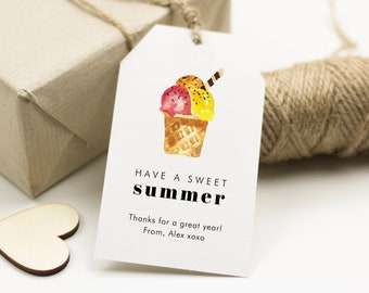 Have a Sweet Summer Gift Tags, End of School Favor Tag, Sundae Favor Tag, Icecream Summer Tag, Teachers Gift Tag, Kids Gift Tag, SN050_SOT