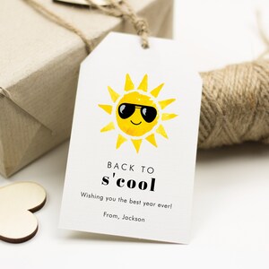 Back to S'Cool Gift Tag, First Day of School Tag, Sun with Sunglasses Gift Tag, Teachers Gift Tag, Kids Gift Tag, S'cool is Cool, SN050_BTS