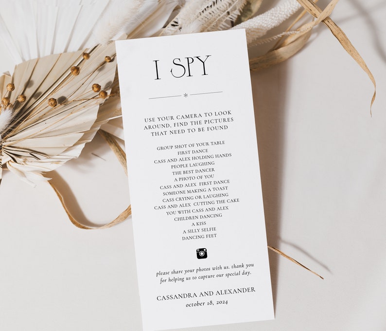 I Spy Wedding Game Template Luxury Vintage Hashtag Game Etsy