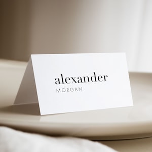Modern Bold Place Cards, Minimalist Seating Card, Name Cards, Simple Wedding Name Cards, Elegant Guest Cards, SN095B_PC