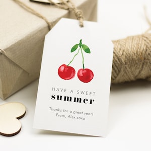 Have a Sweet Summer Gift Tags, End of School Favor Tag, Watercolor Cherry Favor Tag, Summer Tag, Teachers Gift Tag, Kids Gift Tag, SN050_SOT