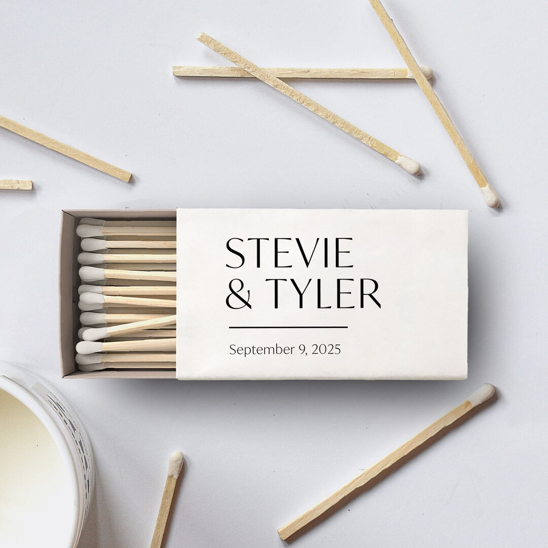 Chic Matchbox Printable Template, Customized Modern Wedding Favor