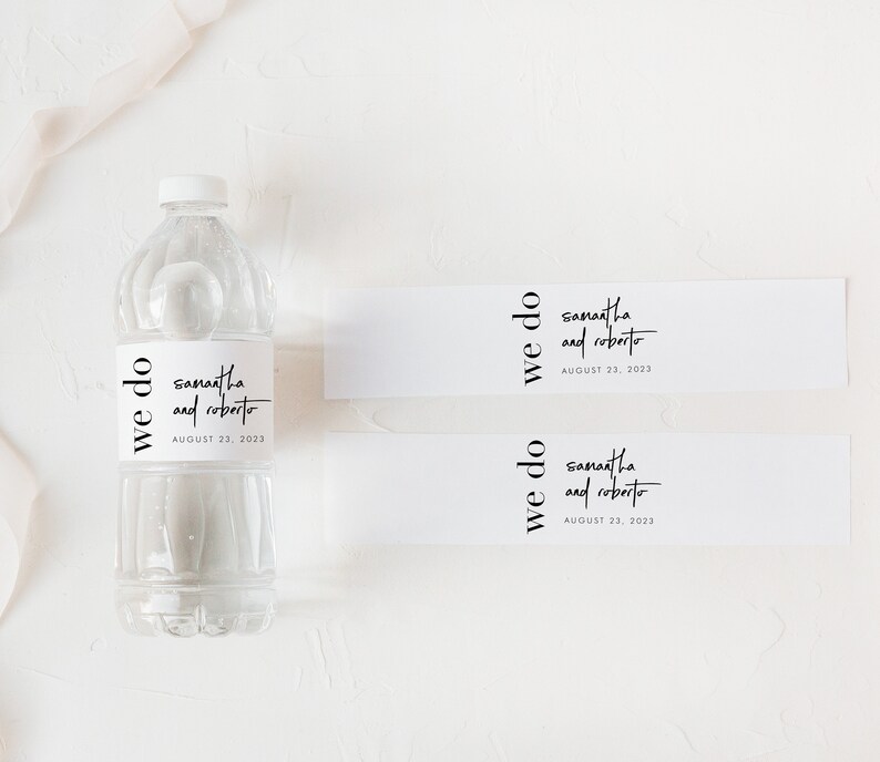 Modern Bold Water Bottle Label Template Printable Etsy