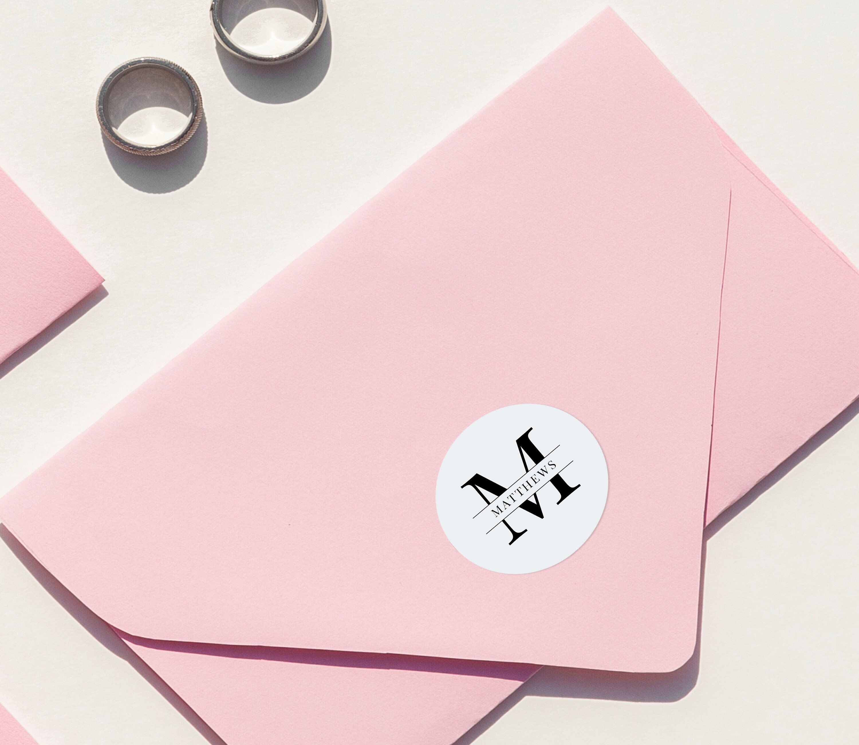 Printable Monogram Envelope Seal Modern Seal Stickers Etsy