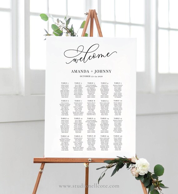 Welcome Seating Sign Template Printable Seating Chart Find | Etsy