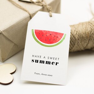 Have a Sweet Summer Gift Tags, End of School Favor Tag, Watermelon Gift tags, Teachers Gift Tag, Watercolor Kids Gift Tag, SN050_SOT