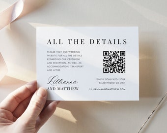 Details QR Code Insert Card, Information Enclosure Template, SN088