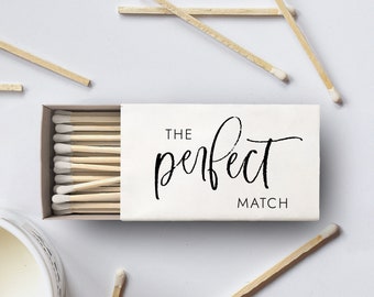 The Perfect Match Matchbox Label Template, Modern Matchbox Wedding Favor, Calligraphy DIY Template, Instant Download, SN032_MB