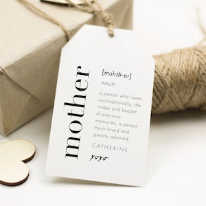 Modern Bold Mother Definition Gift Tag, Happy Mother's Day Gift Tag, Appreciation Tag, Mother's Template, Minimalist Mothers Day, SN095_MD