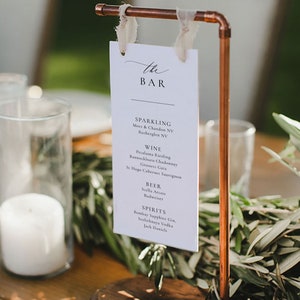 Classic Minimalist Bar Menu Template, The Drinks List, Serif Menu, Reception Wine List, Printable DIY Templett Drinks Menu, SN105_BM