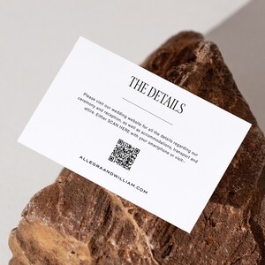 Mutige Details-QR-Code-Einsteckkarte, schicke Details-Einlage, Informations-Scan-Karte, Unterkunft, Transport, Zeremonieninformationen, SN600_DQR