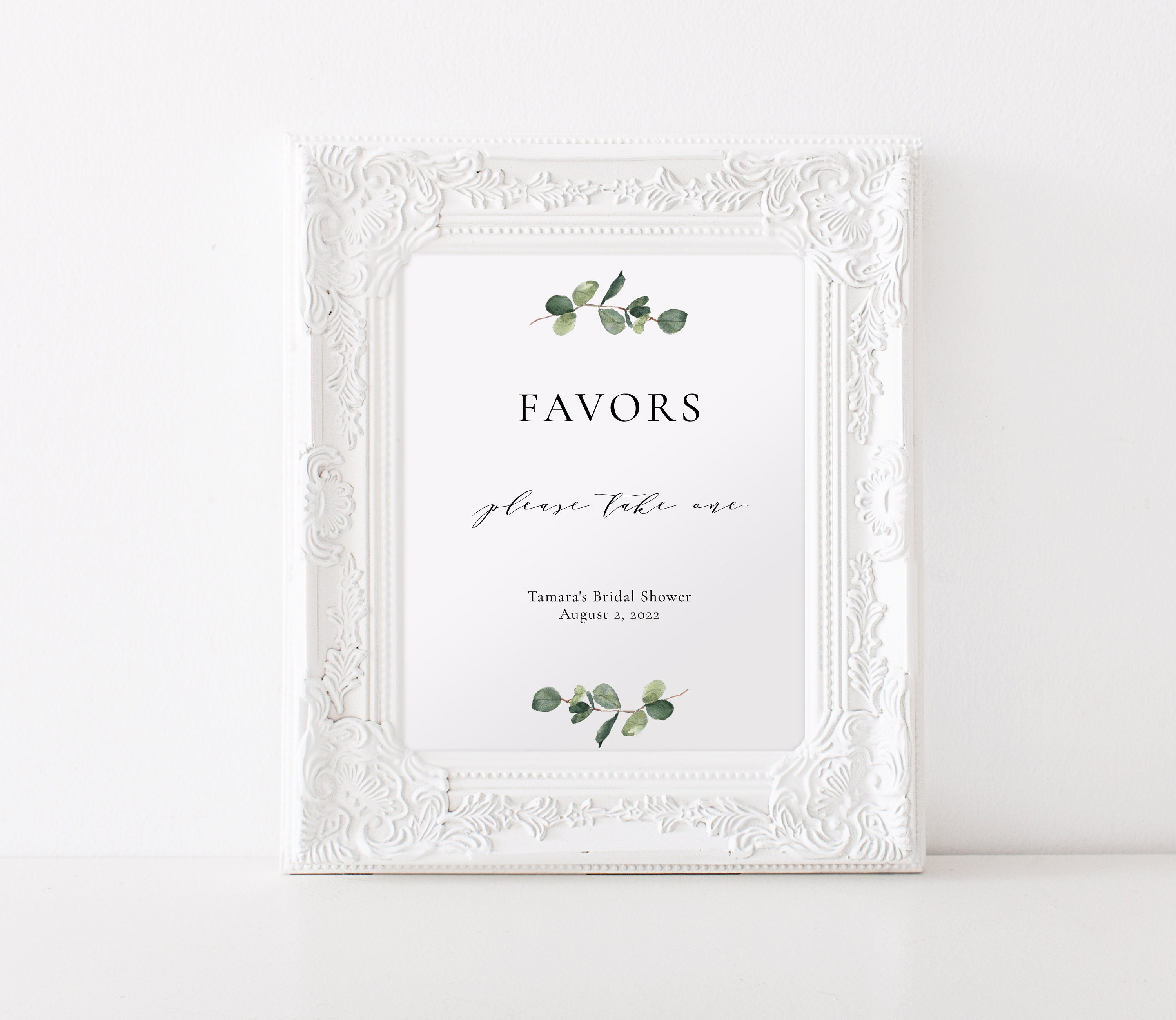 Eucalyptus Bridal Shower Favors Sign Greenery Bachelorette Etsy