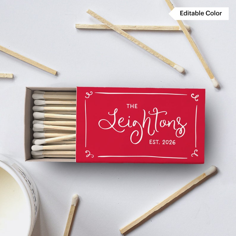 Fun Matchboxes Fun Matchbox Template, Curly Scribble Frame Matchbox Wedding Favor ...