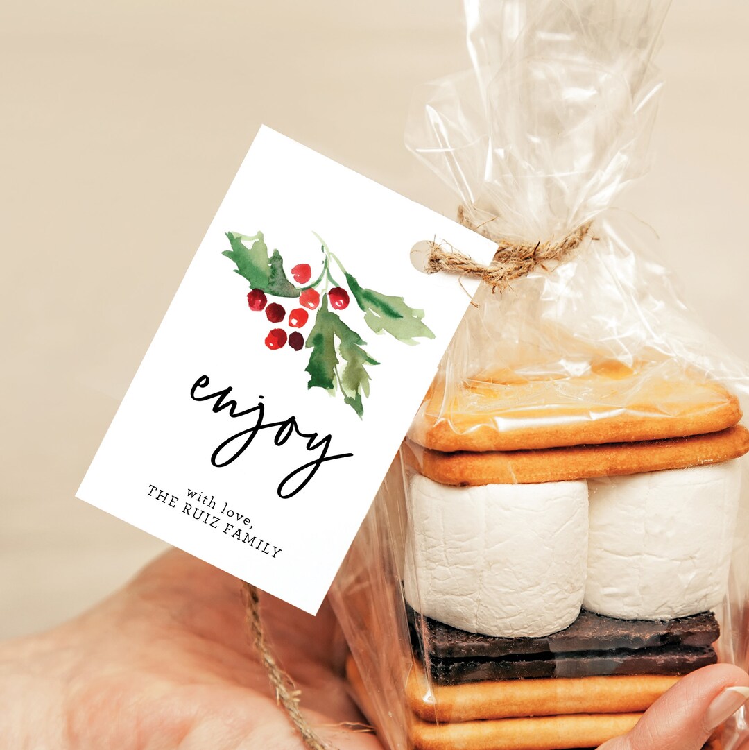 Christmas S'mores Gift Tags S'mores Xmas Label - Etsy