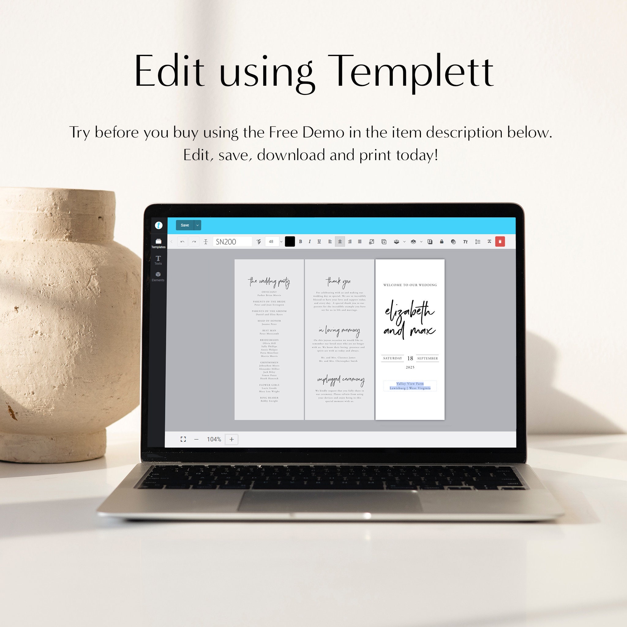 Modern Tri-fold Program, Script Three Fold Schedule, Jewish Program ...