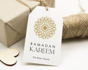 Ramadan Kareem Gift Tag, Gold Mandala Gift Tags, Editable Mubarak Eid tags printable, Modern Mubarak Gift Tags, Ramadan Gifts, SN099_EGT