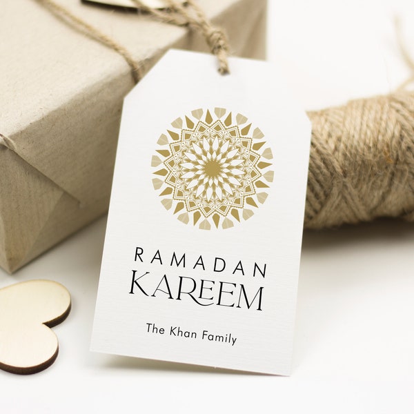 Ramadan Kareem Gift Tag, Gold Mandala Gift Tags, Editable Mubarak Eid tags printable, Modern Mubarak Gift Tags, Ramadan Gifts, SN099_EGT
