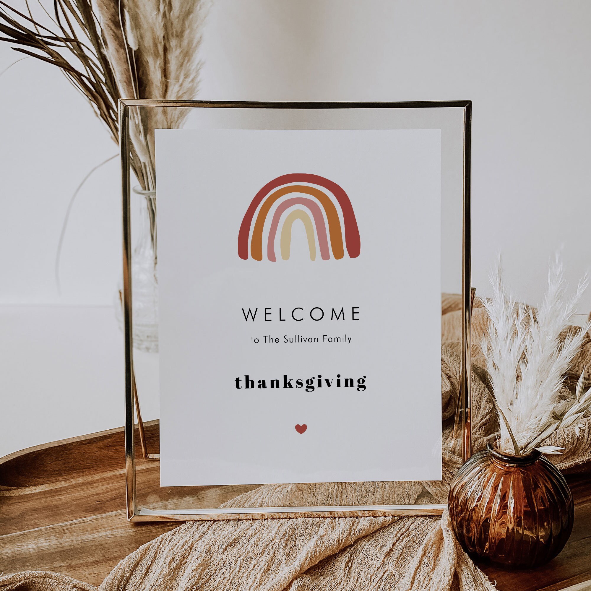 Thanksgiving Welcome Sign Guest Welcome Modern Rainbow Sign - Etsy