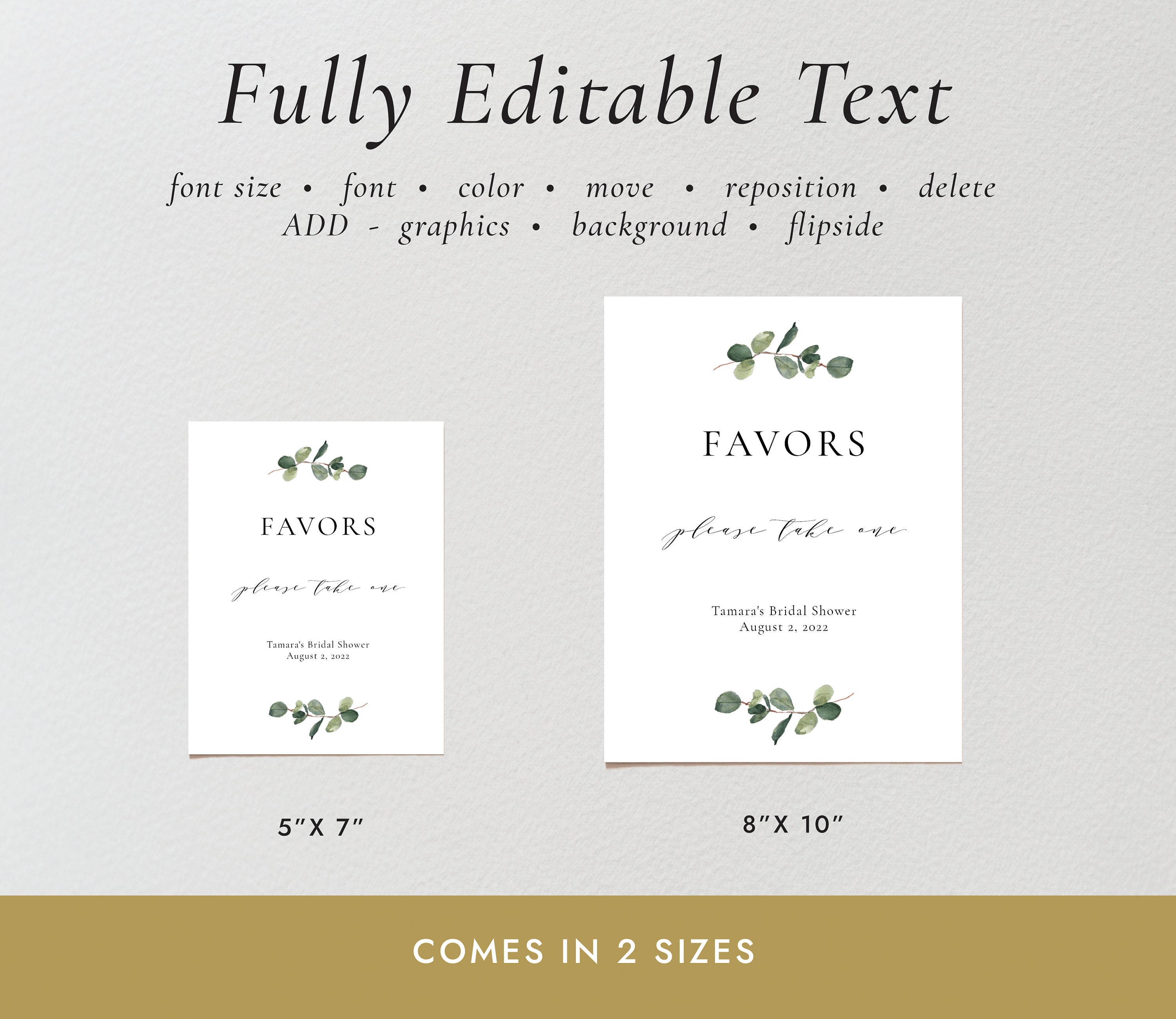 Eucalyptus Bridal Shower Favors Sign Greenery Bachelorette Etsy