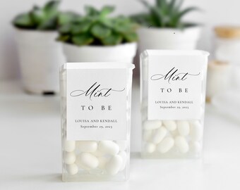 Mint to Be Favor Label, DIY Mint to Be Label Template, Label Wraparound, Monogram Wedding or Bridal Shower Mint Favor Sticker SN080_ML
