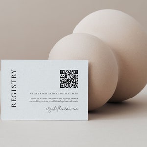 Gift Registry Card Insert QR Code, Wedding Registry Template, Bold Luxe Registry Template, Enclosure Instant Download, SN091_GRQ