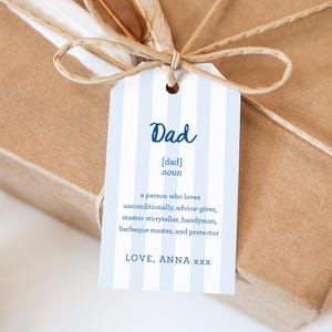 Preppy Stripes Fathers Day Gift Tag, Happy Dad's Day Gift Tag, Appreciation Tag, Father's Template, Handwritten Fathers Day, SN1200_MD