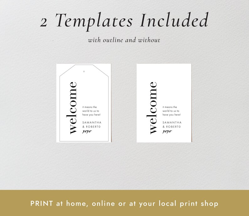 Welcome Bag Gift Tag Template Printable Modern Bold Gift Tag - Etsy