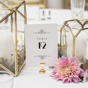 Art Deco Table Numbers, Great Gatsby Table Number Signs, Jazz Age Table Cards Template, Roaring 20s Wedding Decor, 5 x 7, 4 x 6, SN200_TN