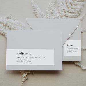 Modern Bold Wedding Wraparound Envelope Label Template, Wrap around, DIY Editable Address Labels, Printable Address Labels, SN095B_WL