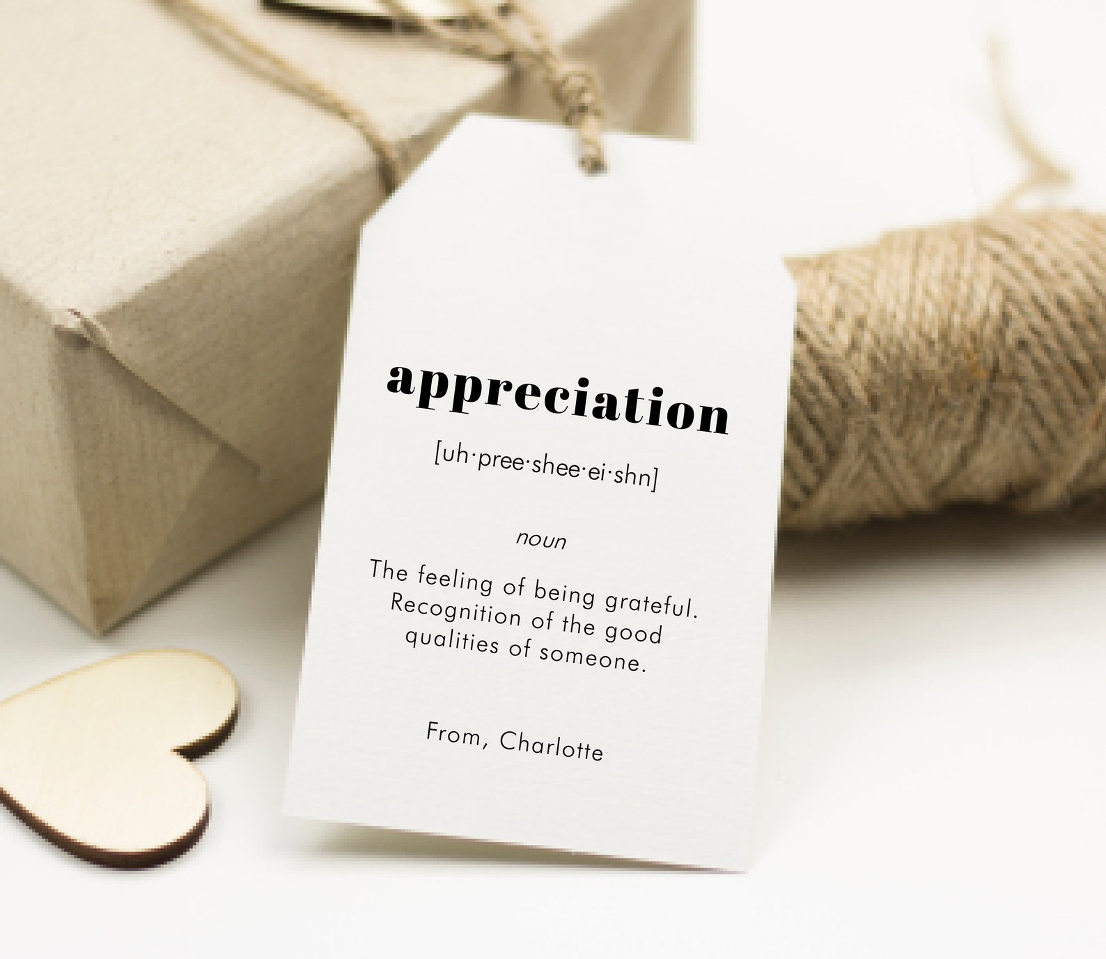 Appreciation Definition Gift Tag Teachers Appreciation Favor Etsy