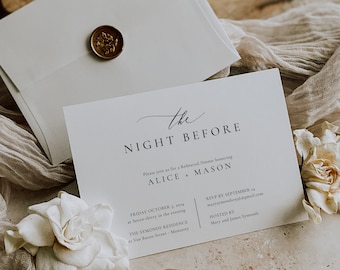 Editable The Night Before Dinner Invitation, Rehearsal Dinner Invite, SN105_RD