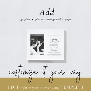 Wedding Program Fan-Ceremony Program Fan-Order of Service-Calligraphy Fan Program-100% Editable-Templett-Instant Download-SN024_PF image 3