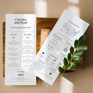Menu de casamento infográfico, informações do menu, ícones de casamento, nossa história de amor, ícones divertidos de menu de casamento, lista de bebidas, ultra minimalista, SN500_IM