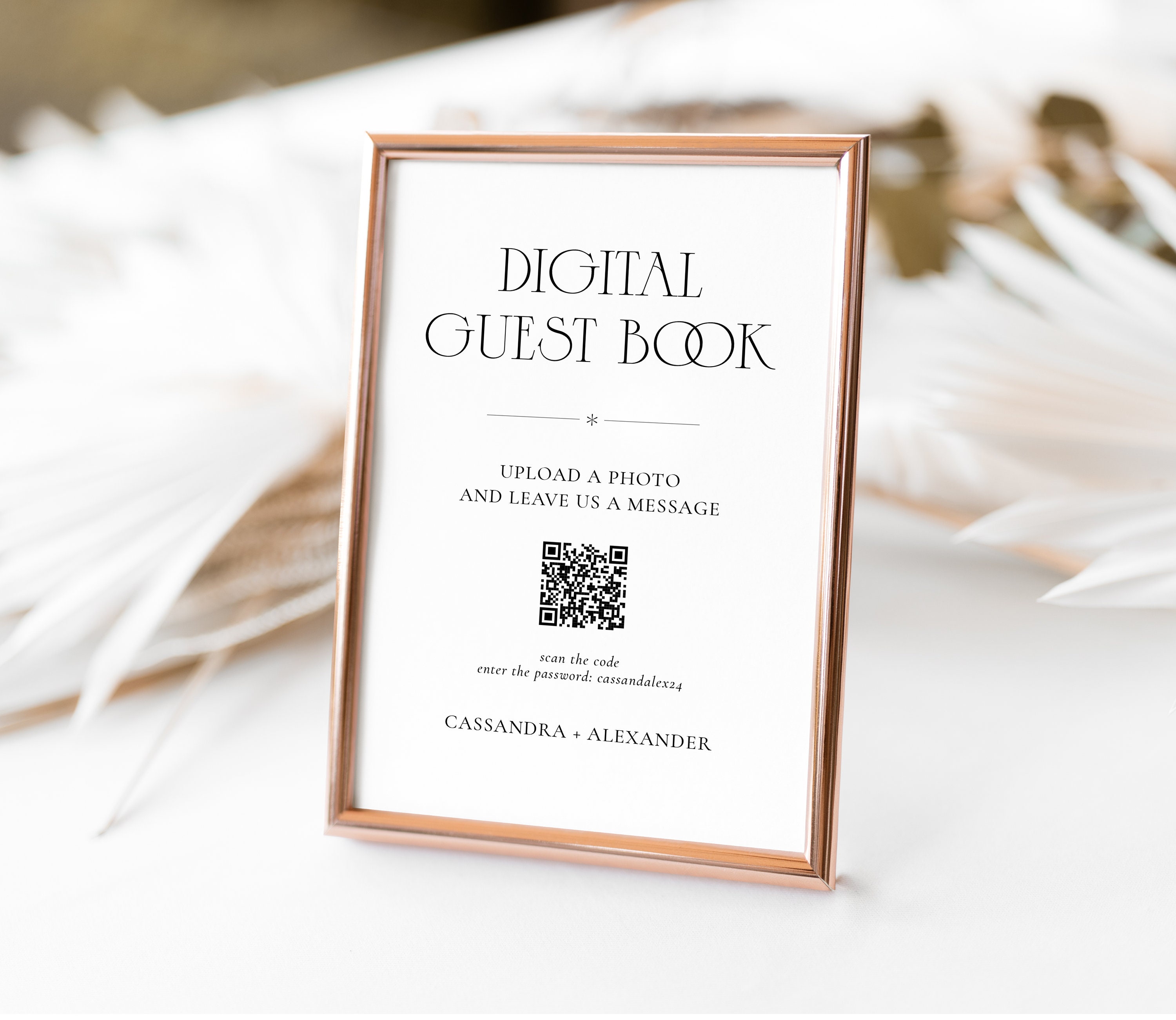 Digital Guest Book Sign QR Code Guest Book Online Message Etsy
