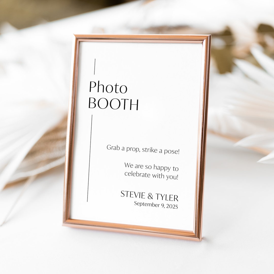 Chic Photo Booth Sign, Printable Table Sign, Wedding Photo Booth Props ...