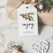 Christmas Holly Gift Tag Template Watercolor Gift Tag - Etsy