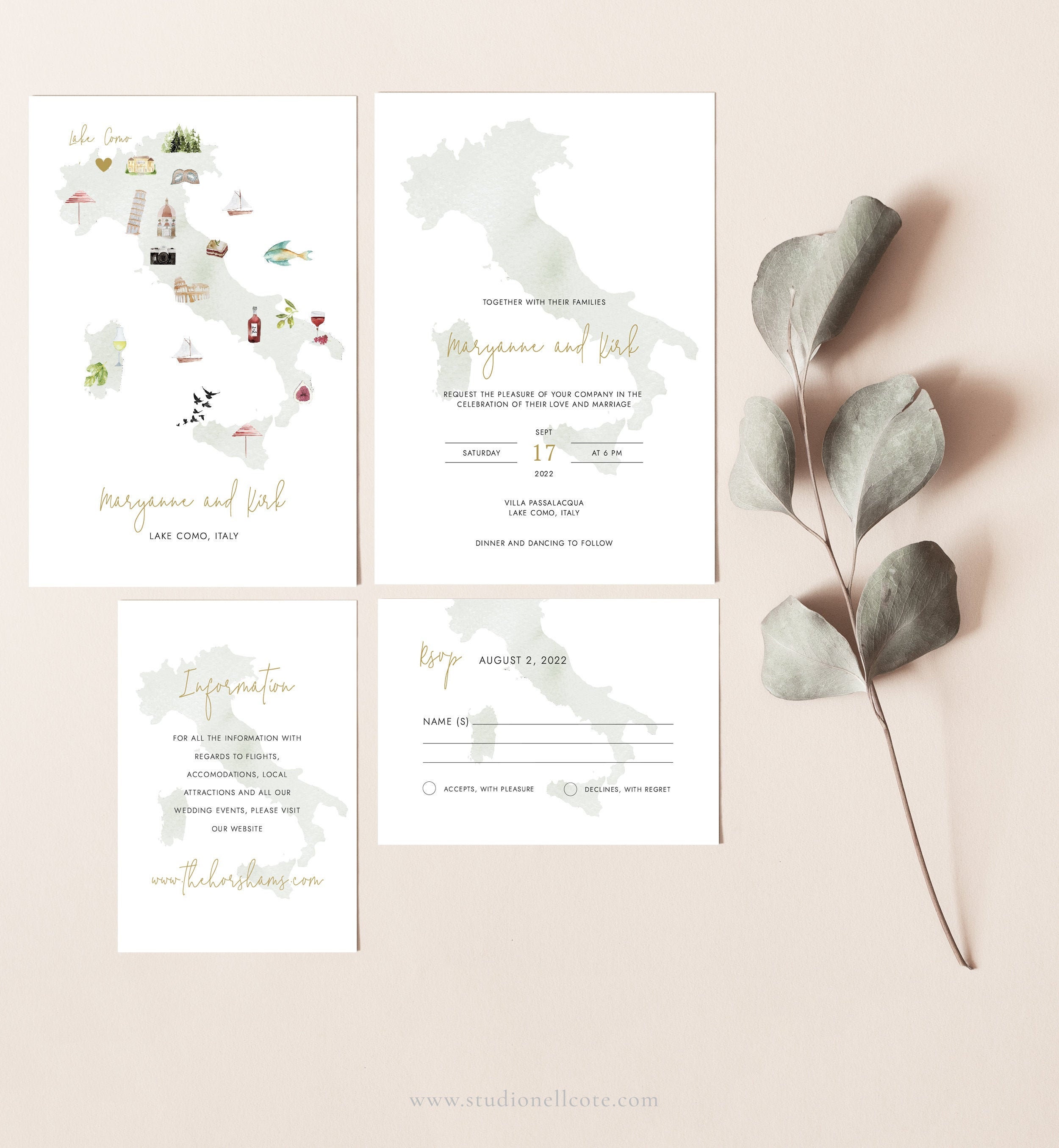 Italy Destination Wedding Invitation Suite Italian Wedding Etsy Australia