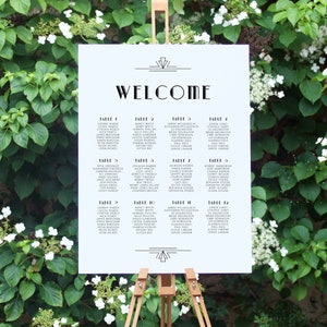 Art Deco Wedding Seating Chart, Gatsby Wedding Templett Seating Chart, Wedding Seating Poster, Roaring 20s Editable Wedding Plan, SN200_SC