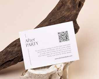 Chic After Party Insert with QR Code, Wedding After Party Invite, Happily Ever After Card, Minimalist Wedding Party Enclosure, SN250_RQ