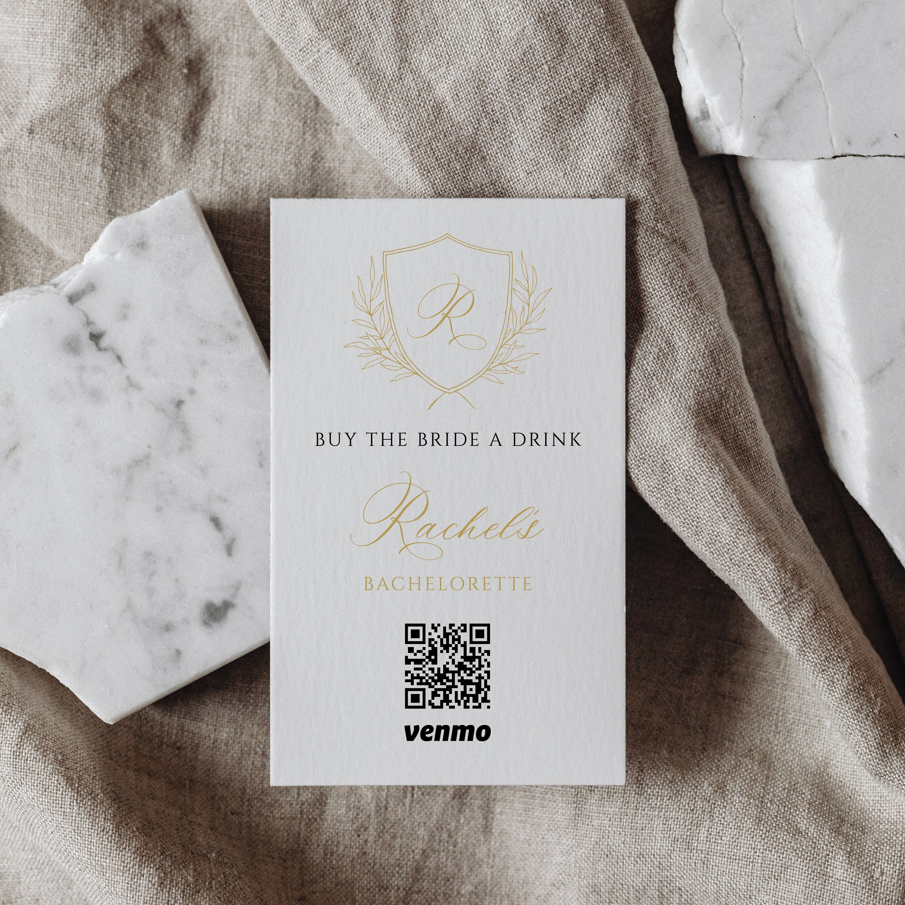 Gold Crest Buy the Bride Drink Card Bridgerton Cash App - Etsy