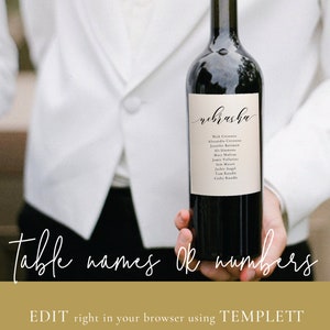 Wine Label Seating Chart, Wine Label Table Allocations, Wine Bottle Seating Plan, Wine Label Plan, Table Chart Wedding, SN029_WLSC image 2